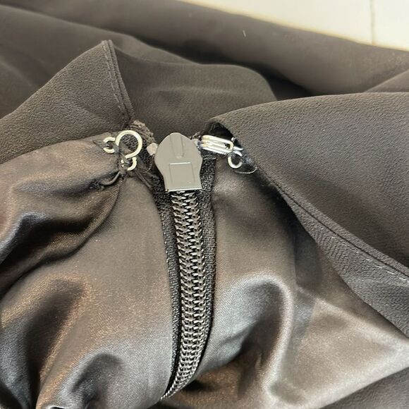 Bebe Long Black Draped Dress size 0 - Picture 4 of 6